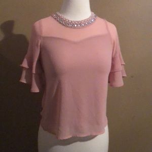 Cute pink sheer  top 👚💖